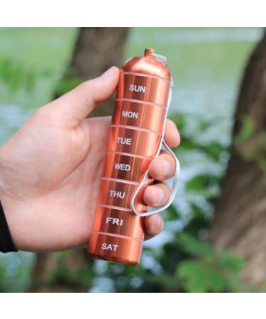 Metal Travel Pill Organizer - Compact 1 PCS Model 1 in Gray & Orange | Ideal for Travel & Medication Management - Buy Online on GoSupps.com