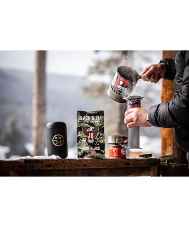 Black Rifle Coffee Just Black Medium Roast Ground Coffee - 12 oz Bag | Cocoa & Vanilla Aroma | Bold Taste with Smooth Buttery Finish | Supports Veterans & First Responders - Buy Online on GoSupps.com