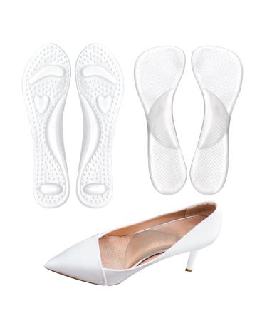2 Pairs of High Arch Insoles 3/4 Gel Cushion Insoles Adhesive Non-Skidding High Heel Inserts Comfortable Shoe Pads for Women High Heels Sandals Flats Boots Pumps(Clear)
