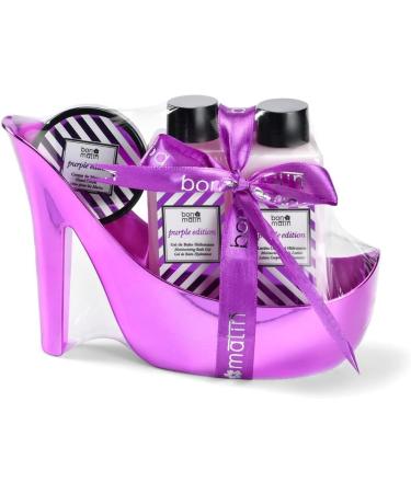 Luxurious Natural Shoe Bath Gift Set - Purple Edition - Moisturizing Body Lotion Premium Bath Gel and Hand Cream - Buy Online on GoSupps.com