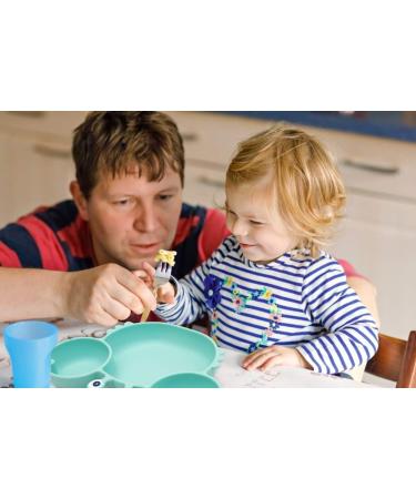 Silicone Suction Plate for Toddlers - Non-Slip Baby Bowl Dish - BPA Free - Microwave & Dishwasher Safe - Crab-cyan - Buy Online on GoSupps.com