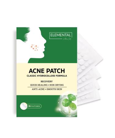 Elemental Acne Patches - Hydrocolloid Spot Treatment for Face Fast-Acting Pimple Stickers Skin Clearing Treatment Clear Skin Solution Pimple Dots for Zits & Blemishes (36 Patches)