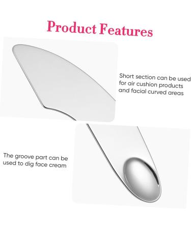 FOMIYES 2pcs Makeup Spatula Tool Cosmetic Mixing Tools Makeup Plate Mixing Spatula Scraper Stainless Steel 1 g (Pack of 1) Silverx2pcs - Buy Online on GoSupps.com