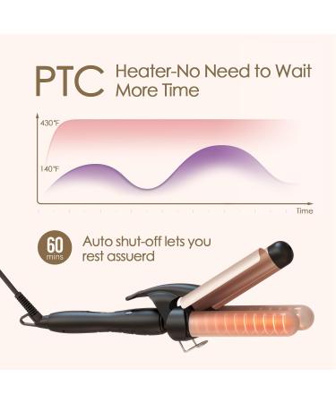 3 Barrel Curling Iron Wand - 1.25 Inch Ceramic Tourmaline Triple Barrel Hair Waver with Adjustable Temperature & LCD Display - Portable Rose Gold Crimper for Effortless Beach Waves - Buy Online on GoSupps.com