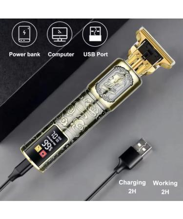 Professional Cordless Electric Trimmer for Men - Hair & Beard Grooming Kit with LED Display | Perfect Gifts for Men | Zero Gapped Edgers & Razor - Buy Online on GoSupps.com