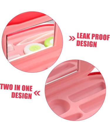 Gatuida Double-Layer Glasses Case - Pink Tinted Sunglasses & Contact Lens Storage Box | Travel-Friendly & Flocked Cloth Design - Buy Online on GoSupps.com