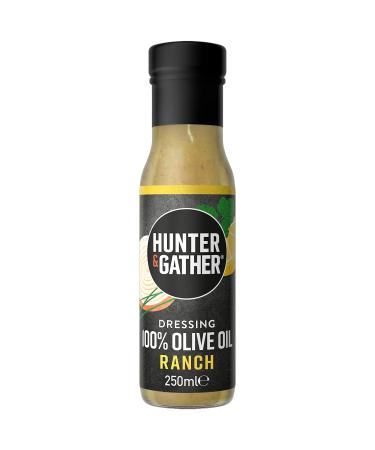 Hunter & Gather Keto Ranch Salad Dressings 250ml | Always Free from Seed & Vegetable Oils | Made with 100% Pure Olive Oil and Herbs | Keto Low Carb Paleo Whole30 | Sugar and Gluten Free Ranch 250 ml (Pack of 1)