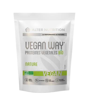 Alter Nutrition - Vegan Way Organic Protein - Vegetable Whey - Peas And Rice Mix- Rich In Protein - Up to 77% Protein - Made In France - 700g (Nature)