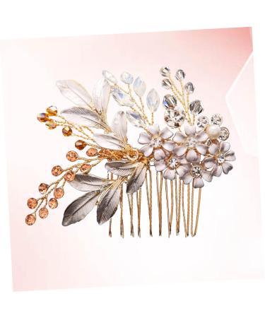 FRCOLOR bridal headpieces for wedding gold hair accessories wedding hair clip pearl hair clip rhinestone barrettes bridal hair accessories pearl hair barrettes rhinestones bride comb - Buy Online on GoSupps.com