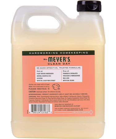 Mrs. Meyer's Geranium Hand Soap Refill 33 Fl. Oz - Biodegradable Formula with Essential Oils - Buy Online on GoSupps.com