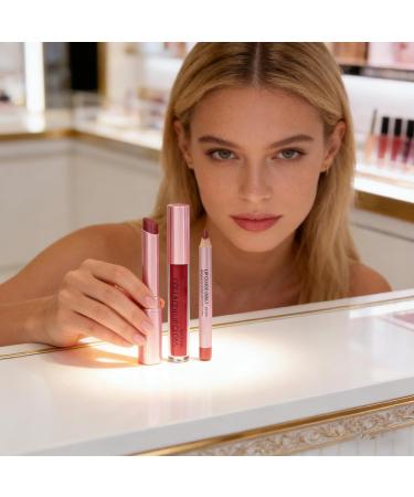 Lip Liner and Lipstick Set Long Lasting Makeup Set NonSmearing Makeup Lip Gloss for Women and Girls for Daily Use Night Party Date Travel 2 - Buy Online on GoSupps.com