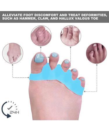 INBOLM Soft Gel Toe Spacers - 8 Pcs | Toe Separators for Overlapping & Curled Toes | Bunion Relief Protectors for Women & Men | Blue - Buy Online on GoSupps.com