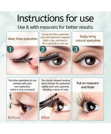 Lbvzxkad Heated Eyelash Curler 2 in 1 Clip-Type Eyelash Curler with Comb USB Rechargeable Portable Electric Eyelash Curler Easy Install - Buy Online on GoSupps.com