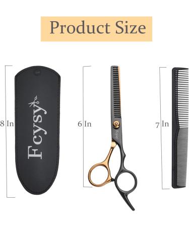 FCYSY Professional Hairdressing Thinning Scissors Kit - Gold Thinning Shears Set for Hair Layering, Texturizing, and Blending - Barber Haircut Scissors with Comb - Buy Online on GoSupps.com