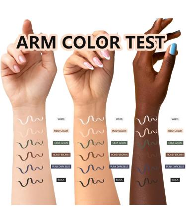  KARLOR Set of 6 eyeliner pencils black white nude brown blue green multi-functional waterproof long-lasting very fine - Buy Online on GoSupps.com