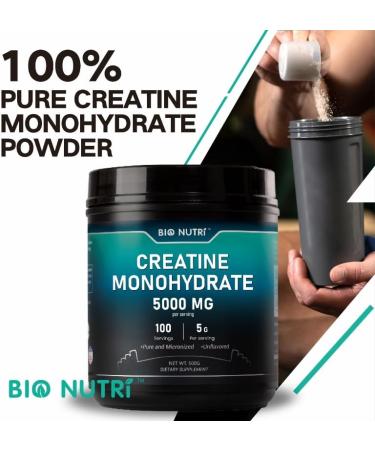Pure Micronized Creatine Monohydrate Powder 500G - 5000mg Per Serving Vegan Non-GMO Gluten-Free - Supports Muscles & Energy 100 Servings - Buy Online on GoSupps.com