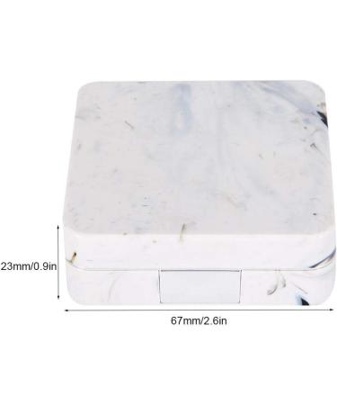 Square Marble Contact Lens Case Portable Cosmetic Box & Travel Set for Daily Outdoor Use (Silver) - Buy Online on GoSupps.com