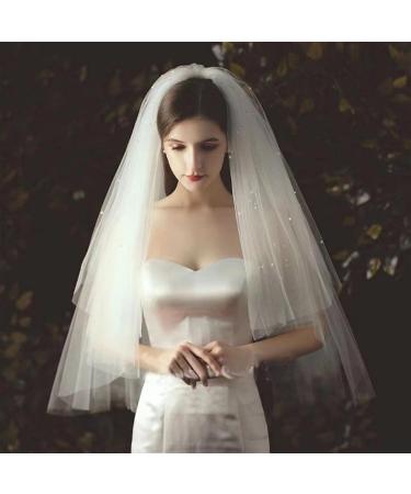 Umimiss Bridal Veil White Pearl Hair Clip-Bride To Be Bridal Pearl Veil Hen Party Veil Bride To Be Decorations Bachelorette Party Accessories Bride Headband And Veil Bride To Be Headband Wedding Veil - Buy Online on GoSupps.com