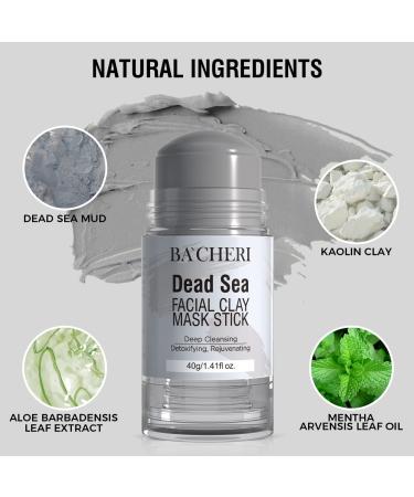 BACHERI Dead Sea Mud Mask for Face - Pore Reducer, Acne & Blackhead Treatment | Deep Cleansing & Moisturizing Dead Sea Mask Stick - Buy Online on GoSupps.com