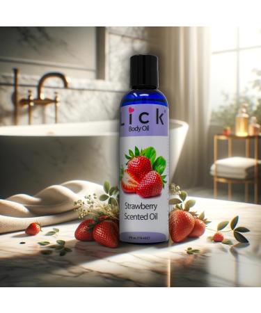 LICK Strawberry Scented Body Oil | Vitamin E Infused Hydrating Gel for Women | Moisturizing & Soothing Aromatherapy Experience - Buy Online on GoSupps.com