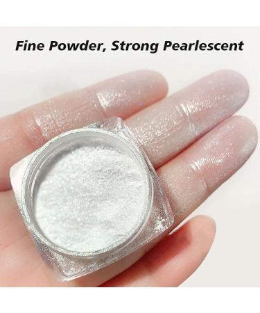 White Pearl Chrome Nail Powder - Mirror Effect Aurora Magic Pigment for High Gloss Glitter Nail Art - Holographic Ice Aurora Dust for Manicure Decorations - Set of 2 Boxes - Buy Online on GoSupps.com