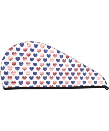 Heart Shaped American Flag Microfiber Hair Towel - Soft & Super Absorbent Hair Wrap for All Hair Types - Buy Online on GoSupps.com