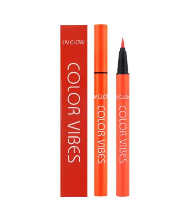 Neon Eyeliner 8 Colors Rainbow Eyeliner Waterproof Smudge Proof Neon Green Eyeliner for Body Eye Face Paint Makeup Shakven Orange 1 count (Pack of 1)