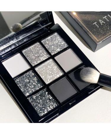 GL-Turelifes 9 Colors Matte & Pearl Black Eyeshadow Palette - Smoky Makeup Waterproof Long Lasting Silver Glitter Grey - Shop Now - Buy Online on GoSupps.com
