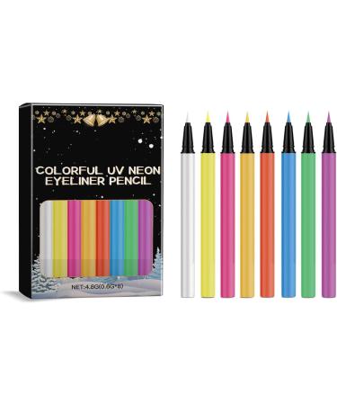 Ensemble d ' eye-liners liquides UV 8 couleurs crayon d ' eye-liners r sistant l ' eau pour adultes et amateurs de f te facile appliquer doublure liquide r active UV - Buy Online on GoSupps.com
