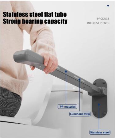 Folding Toilet Bar for Elderly Grab Bar Flip Up Tub Grab Bars Rails Wall Mounted Bed Support Handrails Assist Rail Steady Handle Balance Assist for Shower Bathtub Toilet (Black)(White) 70cm White - Buy Online on GoSupps.com
