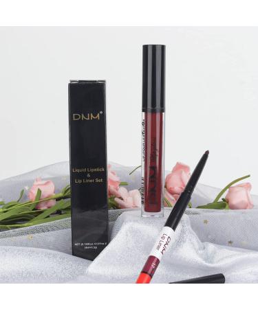 HAOYA Matte Dark Red Lip Liner and Lipstick Set | Long-Lasting Waterproof Matte Liquid Lipstick | 24H Wear | Lip Liner Included | 2Pcs Set - Buy Online on GoSupps.com