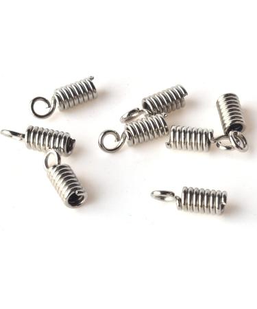 100pcs 2.0mm Crimp End Coils with Loop for 2mm Leather Cords - Jewelry Closure Supplies - Buy Online on GoSupps.com