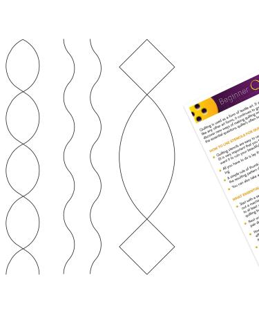 Quilting Creations Stencils for Machine and Hand Quilting | 3 Quilt Plastic Stencils for Borders, Background, Patterns | Simple Sashing, Wavy Border, Cable Design Stencil Set with Guide - Buy Online on GoSupps.com