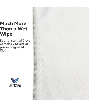 Medcosa Adult Washgloves for Incontinence - Unscented Disposable Body Wipes with Barrier Cream & Dimethicone - 10 ct Pack - Buy Online on GoSupps.com