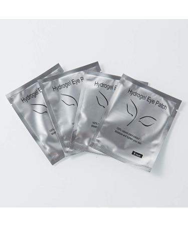 100 Pairs Under Eye Patch Gel Pad for Eyelash Extensions Application Mask Lint Free Hydrogel Eyelash Patch (Silver)