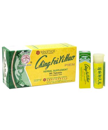 Ching Fei Yi Huo Pien (Baikal Skullcap for Lungs Throat Respiratory Health)(96 Tablets)(1 Box)