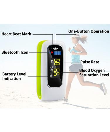 Bluetooth Rechargeable Pulse Oximeter Fingertip | SmileCare Oxygen Meter with Heart Rate Monitor | Blood Oxygen Saturation Monitor for Adults | Free App for iOS & Android - Buy Online on GoSupps.com