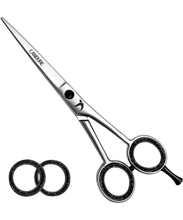 CANDURE Hairdressing Barber Hair Scissor for Professional Hairdressers Barbers Stainless Steel Hair Cutting Shears - For Salon Barbers Men Women Children and Adults Japanese 6