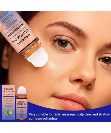 GNHG 50ml Organic Castor Oil with Rose Quartz Roller Organic Castor Oil Roller Natural Ingredients Gently Nourishes Skin - Buy Online on GoSupps.com