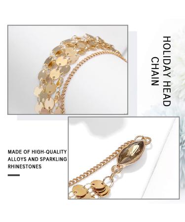Aukmla Boho Sequins Head Chain - Gold Festival Wedding Headpiece for Women and Girls - Buy Online on GoSupps.com