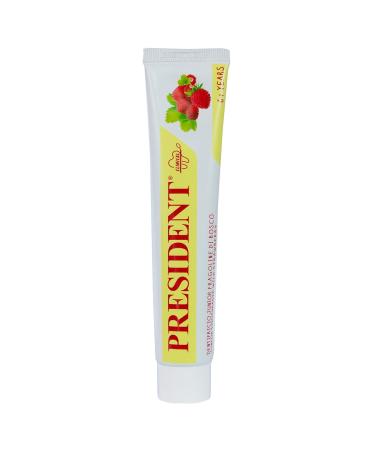 President Toothpaste Junior 6+ - Strawberry Flavor Anti-Cavity Protection Safe for Kids | No Parabens SLS Allergens | 30-50 ml - Buy Online on GoSupps.com
