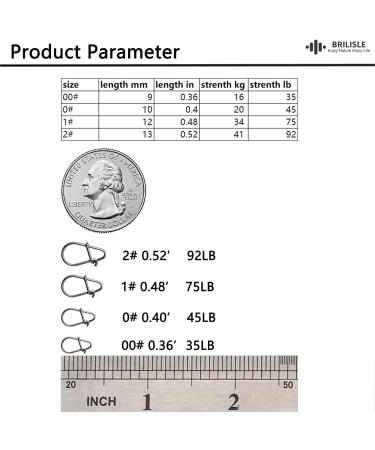 BRILISLE Crankbait Snaps & Snap Clips for Bass Lures - Stainless Steel Duolock Fast Snaps - 45LB Tensile Strength - 50PCS - Buy Online on GoSupps.com
