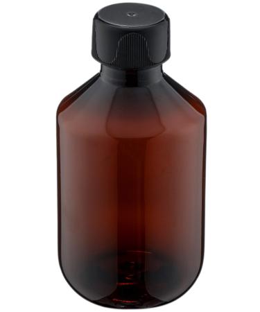 Empty plastic bottles 200ml - 10 pieces - PET Brown 28 refillable - with black cap - empty - No. 63