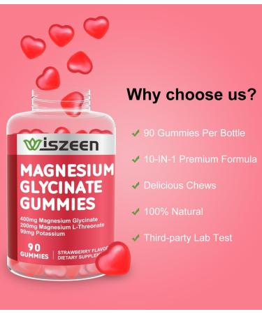 Premium Magnesium Glycinate Gummies with Potassium, Ashwagandha & Vitamin Complex - 90 Ct - Buy Online on GoSupps.com