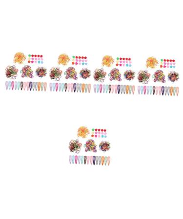 Beaupretty 5 Sets Children's Headgear Colored Hair Clips Lovely Hair Clips Lovely Hair Rope Elastic Hair Ties Mini Hair Clips Snap Clips Tiara Kids Headdress Girl Rubber Band Small Grip Baby