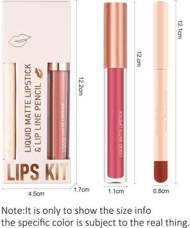 Nude Liquid Lipgloss & Lip Liner Set - Long Lasting & Waterproof Lip Stain Kit - Buy Online on GoSupps.com