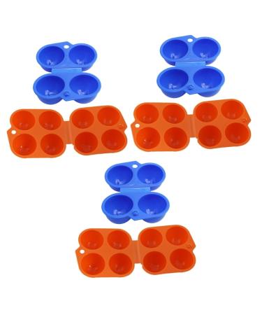 GLEAVI 6 Pcs Eggs 2 Grids Egg Case for Bbq Snap Lock Egg Holder for Fishing Barbecue Storage Box Travel As Shownx3pcs Mx3pcs