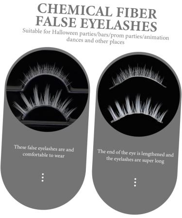WOFASHPURET 2 Pairs White False Eyelashes Eye Makeup Tools White Faux Eyelashes Luxurious Eyelash White Eyelashes Wispy Fluffy Eyelashes Natural Eyelashes Extend Chemical Fiber Artificial 5d - Buy Online on GoSupps.com