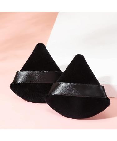 Set of 2 Black Triangle Makeup Powder Puff Face Sponge Powder Puff Washable Reusable Makeup Sponge Wet Dry Makeup Tool for Loose Powder or Foundation Blush Face Makeup - Buy Online on GoSupps.com
