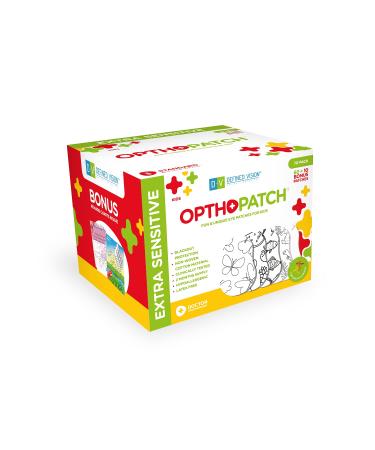 OPTHOPATCH Color Your OWN Patch | Extra Sensitive Adhesive Eye Patches for Kids 70 Pack + 2 Reward Chart Posters